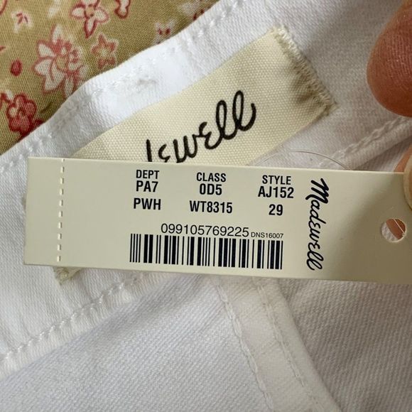 MADEWELL Women White 10" High Rise Skinny Crop Jeans Sz 29 AJ152 $135 NWT - Picture 12 of 14